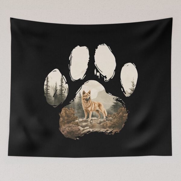 Item preview, Funny Finnish Spitz Paw Foggy Mountain Tree Mom Dad Kids designed and sold by rafaeltto.