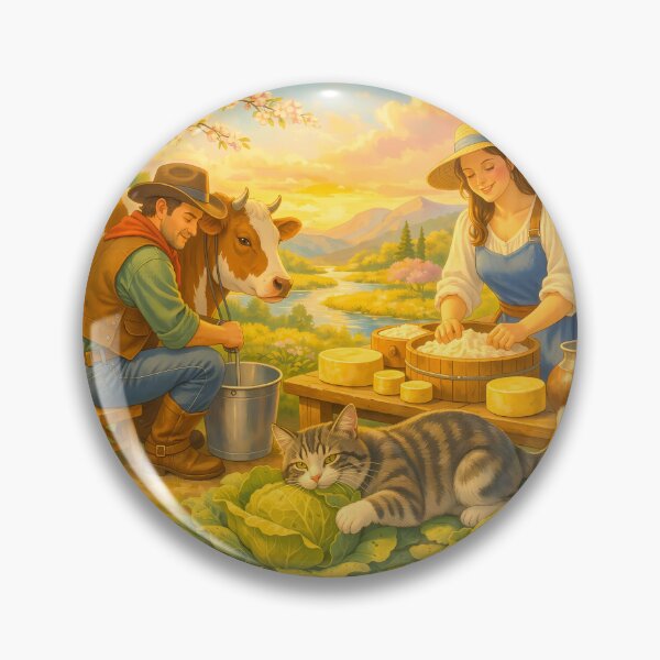 Item preview, Farmers Making Cheese and Cat Eating Cabbage designed and sold by m-y-A-I-A-R-T-.