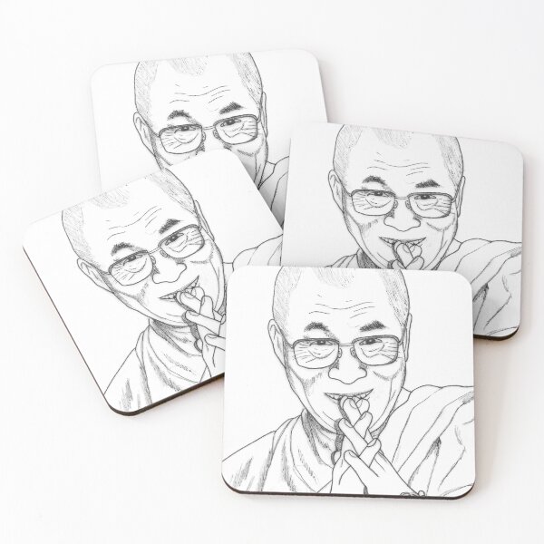 Item preview, H.H. Dalai Lama Pencil Marker Sketch Grayscale designed and sold by BOKEbyTC.
