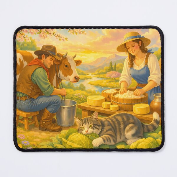Item preview, Farmers Making Cheese and Cat Eating Cabbage designed and sold by m-y-A-I-A-R-T-.