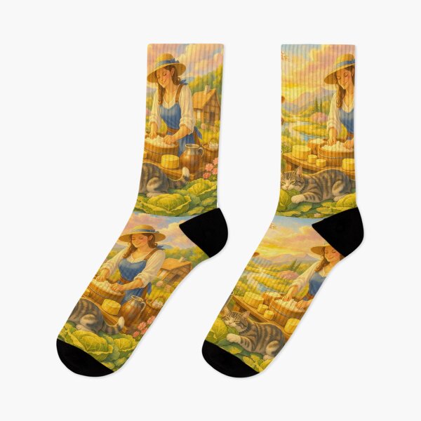 Item preview, Farmers Making Cheese and Cat Eating Cabbage designed and sold by M-Y-A-R-T-.