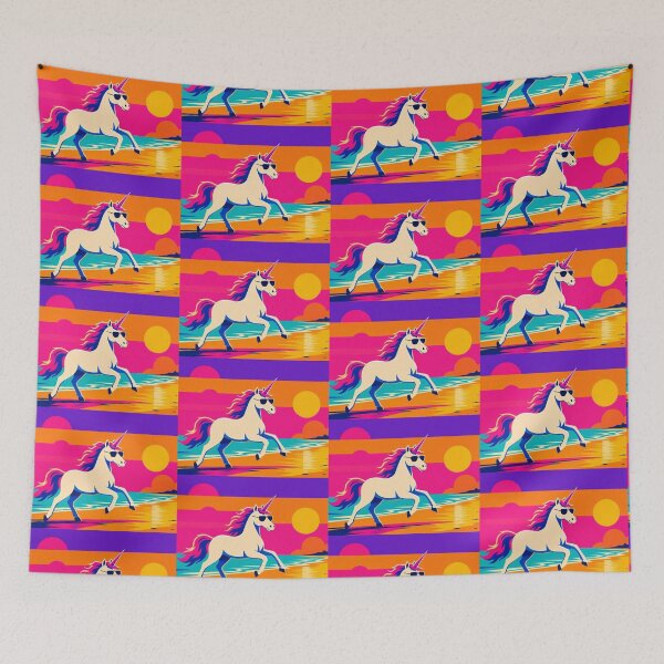 Item preview, Sunset Unicorn – Playful Summer Fantasy Art designed and sold by Dogandesighn.