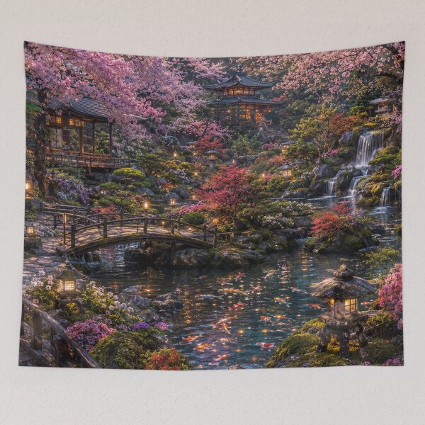 Aperçu de l'œuvre Serene Sakura Garden créée et vendue par Gold&pixels.