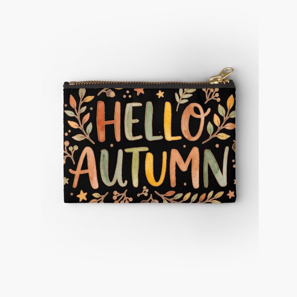 Item preview, Hello Autumn Watercolor Typography | Cozy Fall Leaves Botanical Illustration designed and sold by fawzimorsy.