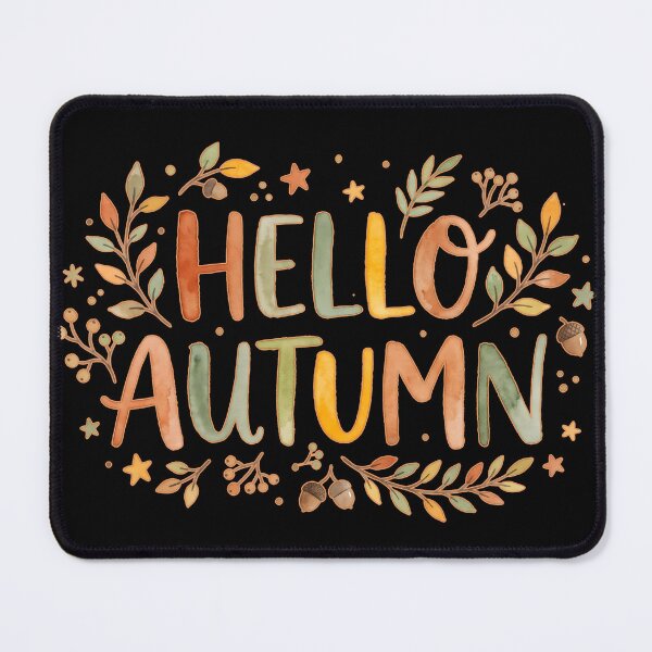 Item preview, Hello Autumn Watercolor Typography | Cozy Fall Leaves Botanical Illustration designed and sold by fawzimorsy.