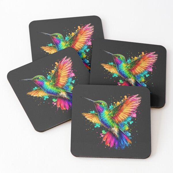 Item preview, Tropical Hummingbird Watercolor Art – Colorful Bird Illustration designed and sold by ColorSplash123.