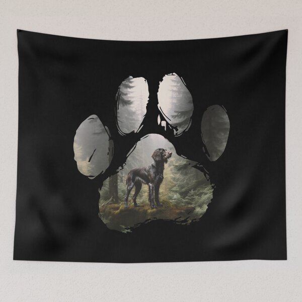 Item preview, Funny German Longhaired Pointer Paw Foggy Mountain Tree Mom Dad Kids designed and sold by rafaeltto.