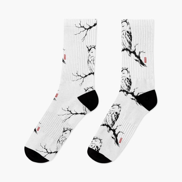 Item preview, Japanese owl in ink – Minimalist sumi-e art designed and sold by Kumabushi.