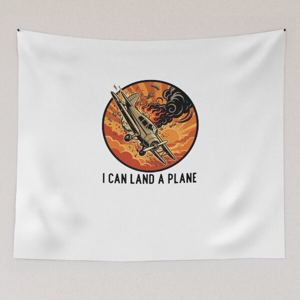 Item preview, I Can Land A Plane Funny Plane Crash Pilot Parachute Retro Sunset designed and sold by Neurospicy Trolls.