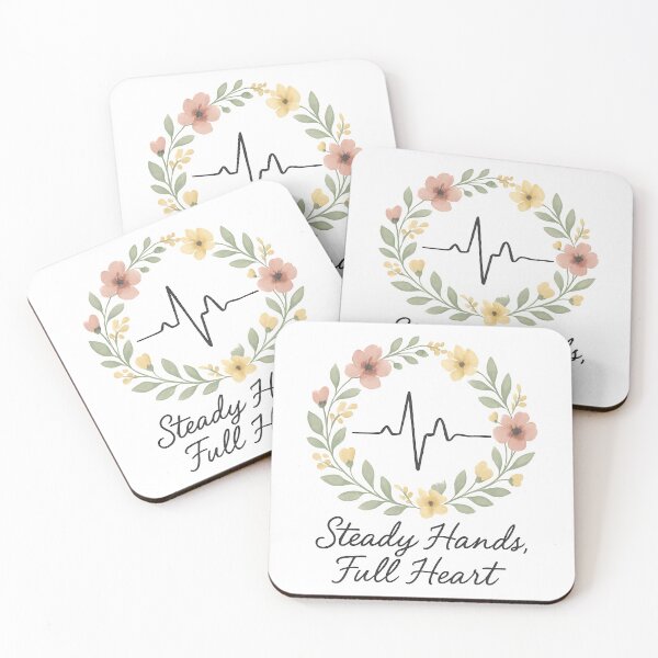 Item preview, Steady Hands Full Heart Nurse Shirt, Floral Pulse Line T-Shirt, Boho Watercolor Nurse Gift Tee, Nurse Heartbeat Graphic Shirt designed and sold by TshirtsLabs.