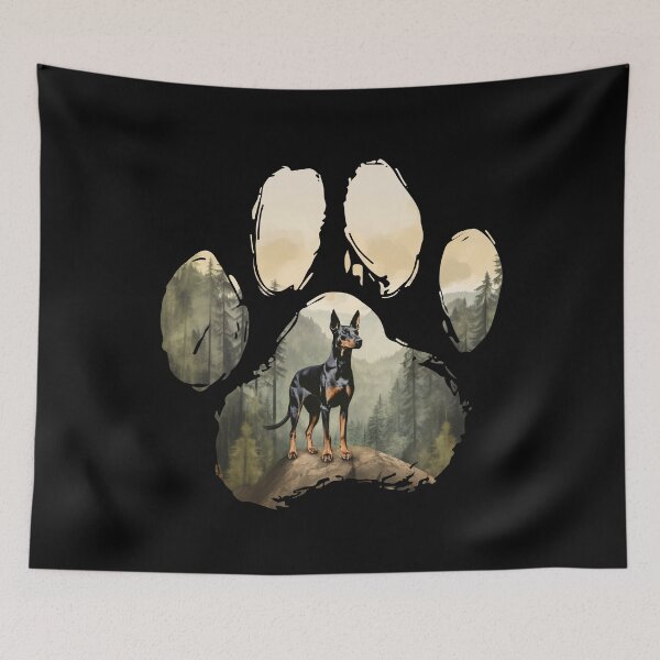 Item preview, Funny German Pinscher Paw Foggy Mountain Tree Mom Dad Kids designed and sold by rafaeltto.
