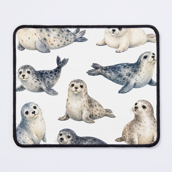 Item preview, Cute Watercolour Seals – Coastal Marine Life designed and sold by Bakes Designs.