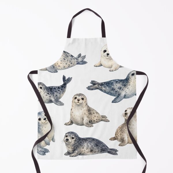 Item preview, Cute Watercolour Seals – Coastal Marine Life designed and sold by Bakes Designs.