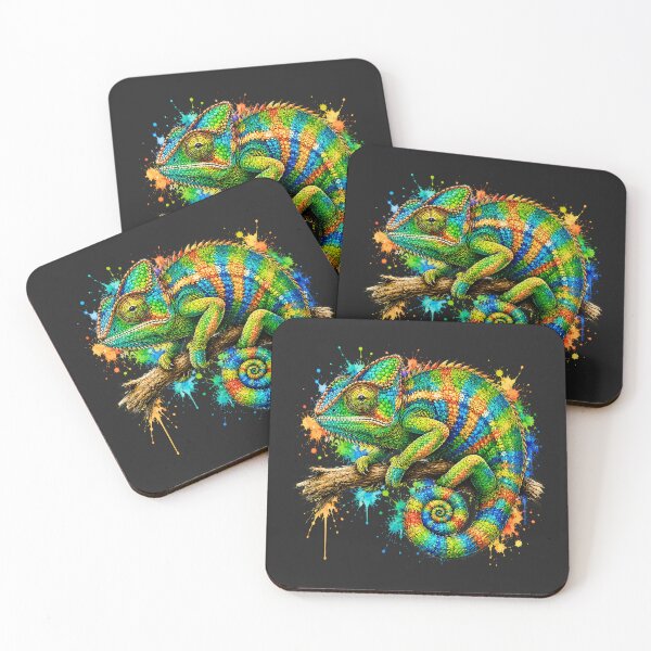 Item preview, Colorful Chameleon Watercolor Art – Vibrant Tropical Reptile Illustration designed and sold by ColorSplash123.