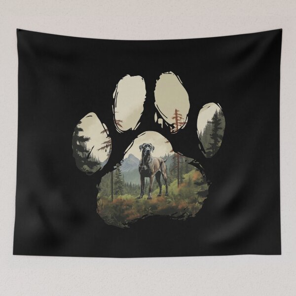 Item preview, Funny Great Dane Paw Foggy Mountain Tree Mom Dad Kids designed and sold by rafaeltto.