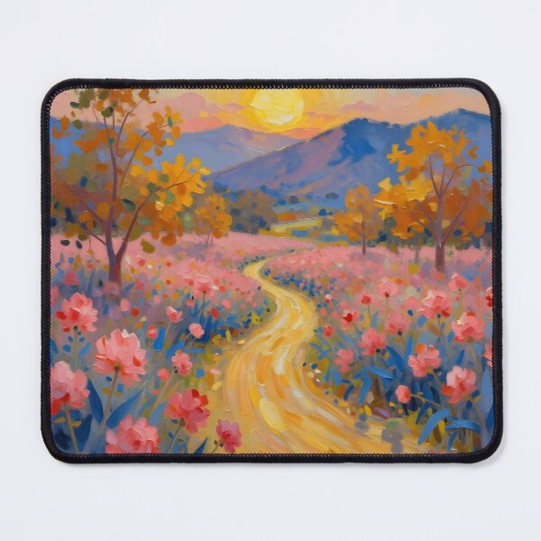 Item preview, impressionist oil painting of landscape at sunset designed and sold by Chi261.