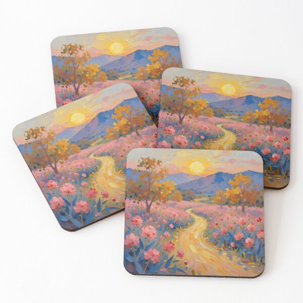 Item preview, impressionist oil painting of landscape at sunset designed and sold by Chi261.