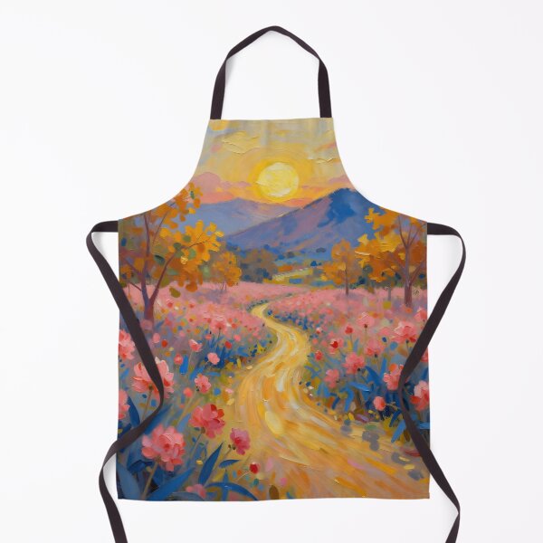 Item preview, impressionist oil painting of landscape at sunset designed and sold by Chi261.