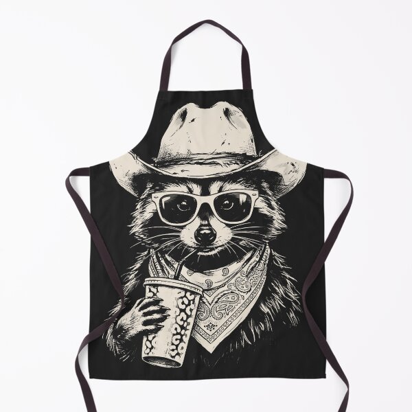 Item preview, Funny Western Cowboy Raccoon Drinking Coffee designed and sold by legendaryskins.
