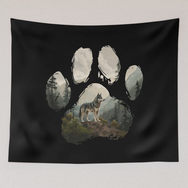 Item preview, Funny Husky Paw Foggy Mountain Tree Mom Dad Kids designed and sold by rafaeltto.