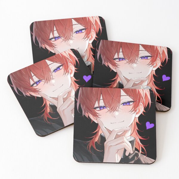 Item preview, Vibrant Red-Haired Anime Boy Portrait with Purple Eyes designed and sold by Sergii Davydenko.