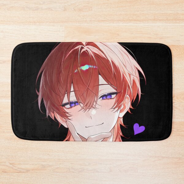 Item preview, Vibrant Red-Haired Anime Boy Portrait with Purple Eyes designed and sold by Sergii Davydenko.