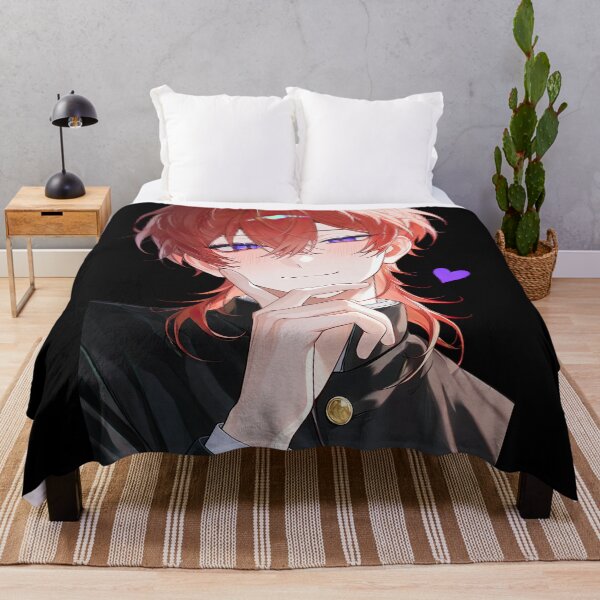 Item preview, Vibrant Red-Haired Anime Boy Portrait with Purple Eyes designed and sold by Sergii Davydenko.