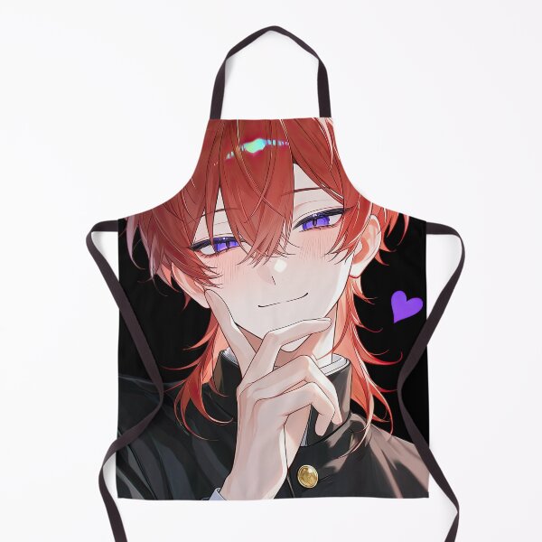 Item preview, Vibrant Red-Haired Anime Boy Portrait with Purple Eyes designed and sold by Sergii Davydenko.