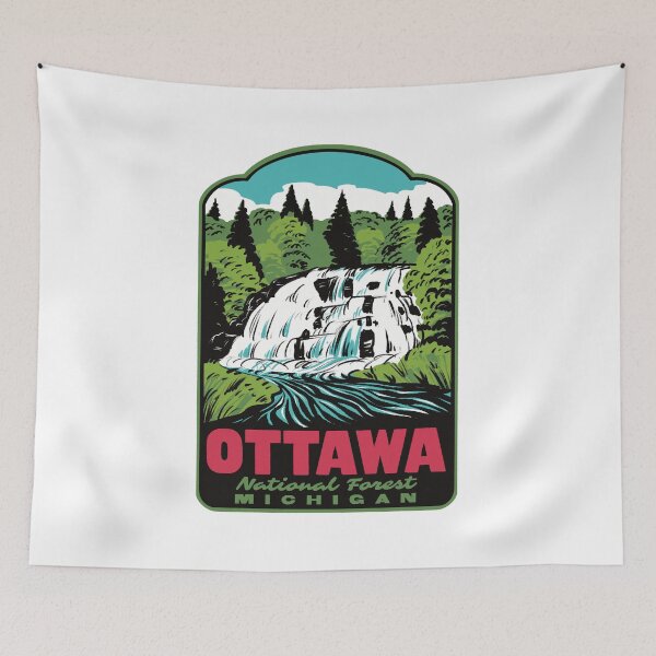 Item preview, Ottawa National Forest Retro Upper Peninsula Travel Art designed and sold by HalpinDesign.