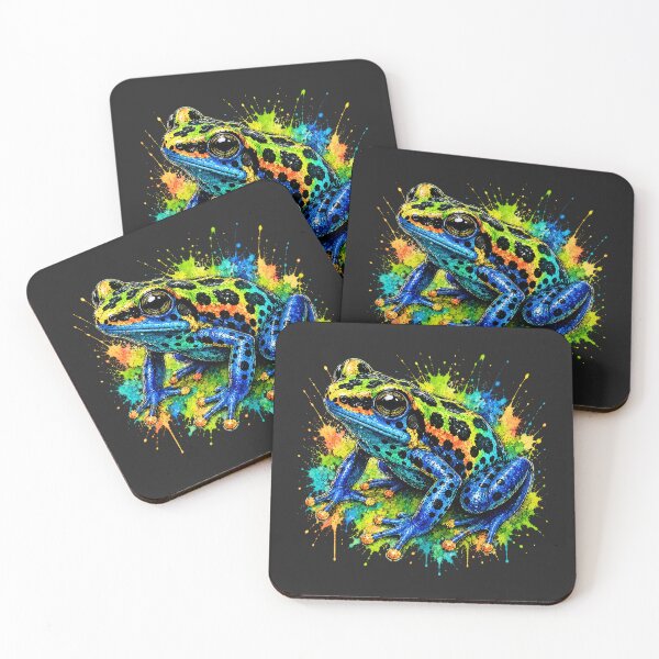 Item preview, Poison Dart Frog Watercolor Art – Colorful Tropical Frog Illustration designed and sold by ColorSplash123.