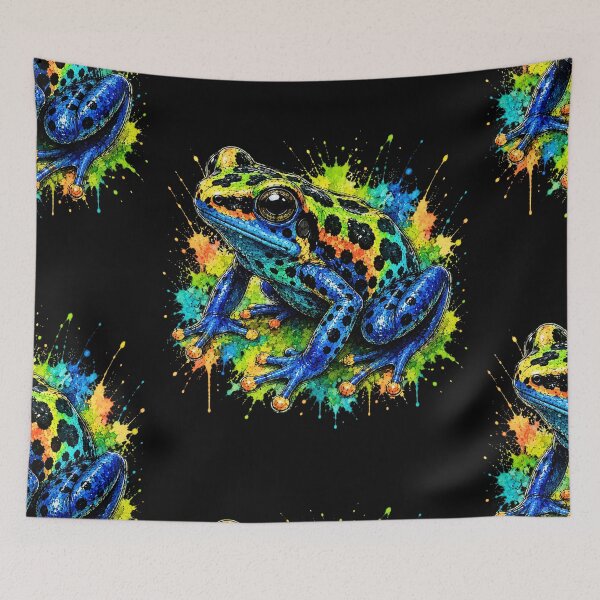 Item preview, Poison Dart Frog Watercolor Art – Colorful Tropical Frog Illustration designed and sold by ColorSplash123.