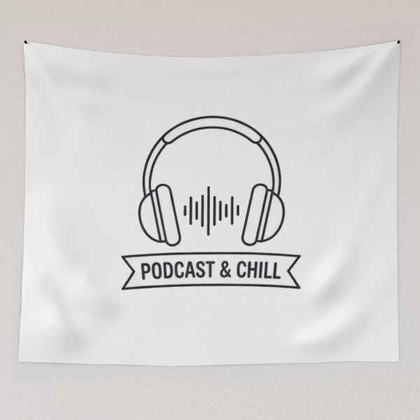 Item preview, Podcast and Chill Headphones Audio Waveform Aesthetic designed and sold by Rehnair.