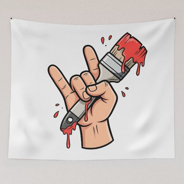 Item preview, Rock Hand Paint Brush Artist Graphic Creative Painter T-Shirt designed and sold by StickerNestYou.