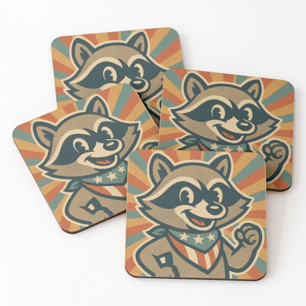 Item preview, United in Spirit Patriotic Raccoon | Bold American Flag Illustration | Vintage USA Americana Wall Art designed and sold by PaintedPixels01.