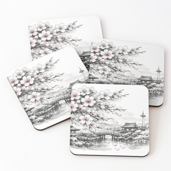Item preview, Sakura_Kyoto ink brush style art designed and sold by JpnArts-Sak981.