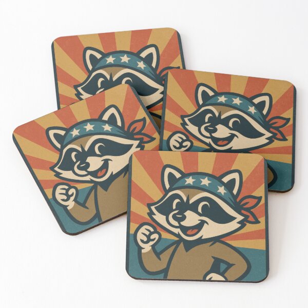 Item preview, United in Spirit Patriotic Raccoon | Bold American Flag Illustration | Vintage USA Americana Wall Art designed and sold by PaintedPixels01.