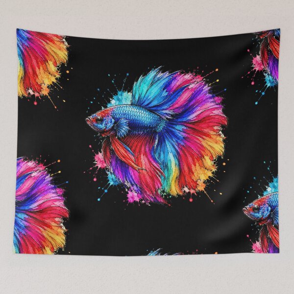 Item preview, Colorful Betta Fish Watercolor Art – Vibrant Tropical Fish Illustration designed and sold by ColorSplash123.