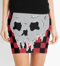 Melted Skull - Red Checked Pattern Mini Skirt
