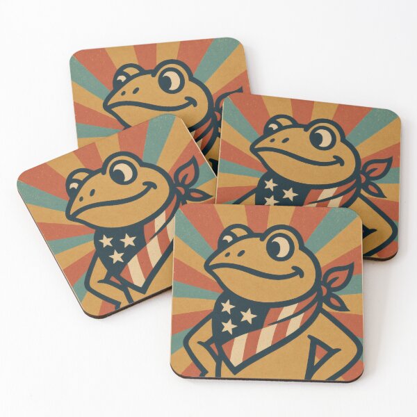 Item preview, Keep Moving Forward Patriotic Frog | Bold American Flag Illustration | Vintage USA Americana Wall Art designed and sold by PaintedPixels01.