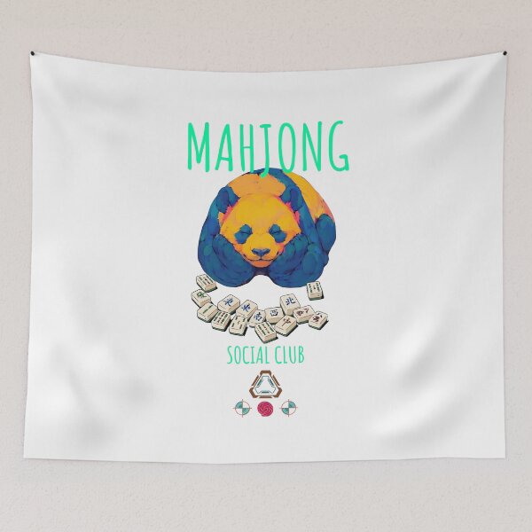 Item preview, Mahjong Panda Social Club - Cute Sleeping Bear Mahjongg Player designed and sold by Whimsy Trail Co.