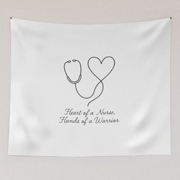 Item preview, Heart of a Nurse Hands of a Warrior Shirt, Minimalist Stethoscope Line Art Tee, Modern Nurse Gift T-Shirt, Simple Nurse Heart Graphic designed and sold by TshirtsLabs.