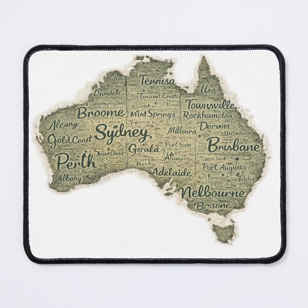 Item preview, Australia Map Made of Australian City Names designed and sold by JMDG Studio.