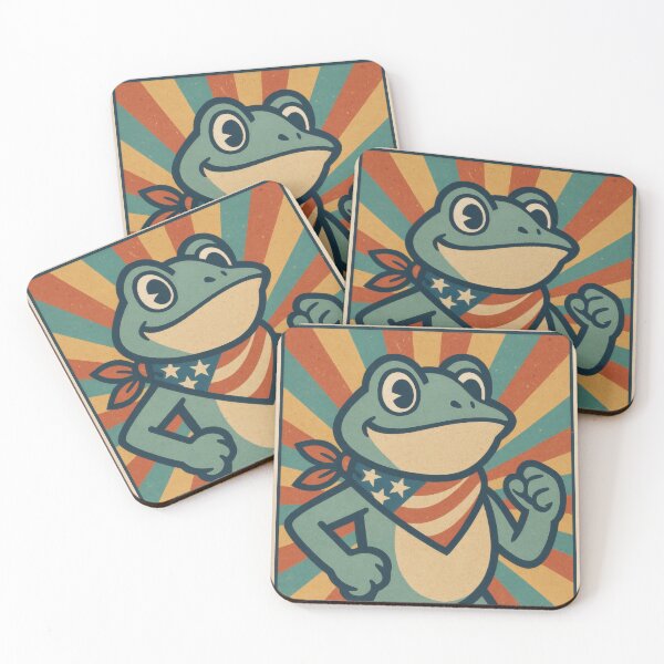 Item preview, Keep Moving Forward Patriotic Frog | Bold American Flag Illustration | Vintage USA Americana Wall Art designed and sold by PaintedPixels01.