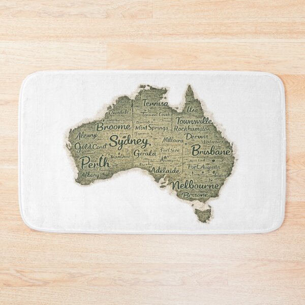 Item preview, Australia Map Made of Australian City Names designed and sold by JMDG Studio.