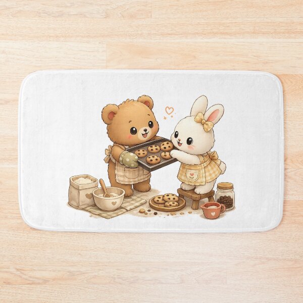 Item preview, Milo & Luna Baking Together | Cute Bear & Bunny Cookie Sticker designed and sold by Maystro-design.