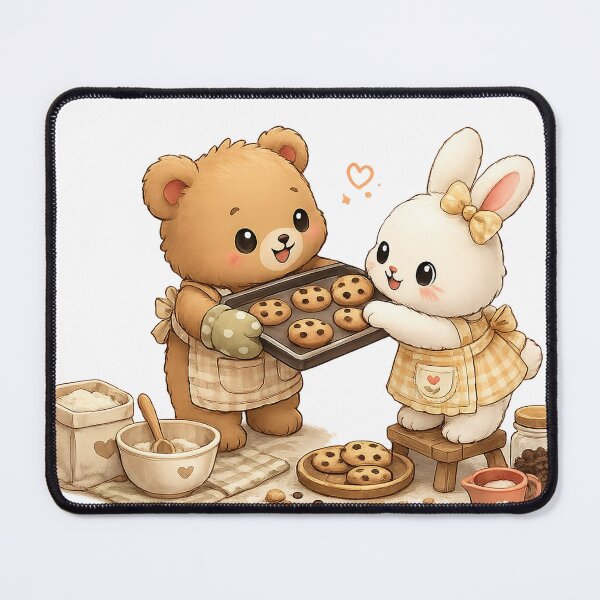 Item preview, Milo & Luna Baking Together | Cute Bear & Bunny Cookie Sticker designed and sold by Maystro-design.