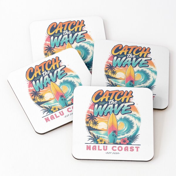 Item preview, Catch the Wave Vintage Surf T-Shirt | Tropical Beach Surfboard Design designed and sold by Nalu Coast.
