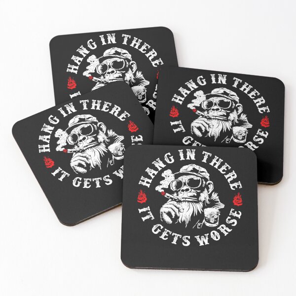 Item preview, Hang In There It Gets Worse Sarcastic Monkey designed and sold by studio-ssaam.