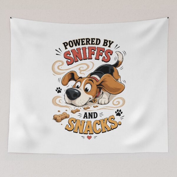 Item preview, Powered by Sniffs and Snacks Funny Beagle Dog Design designed and sold by Tong4130.