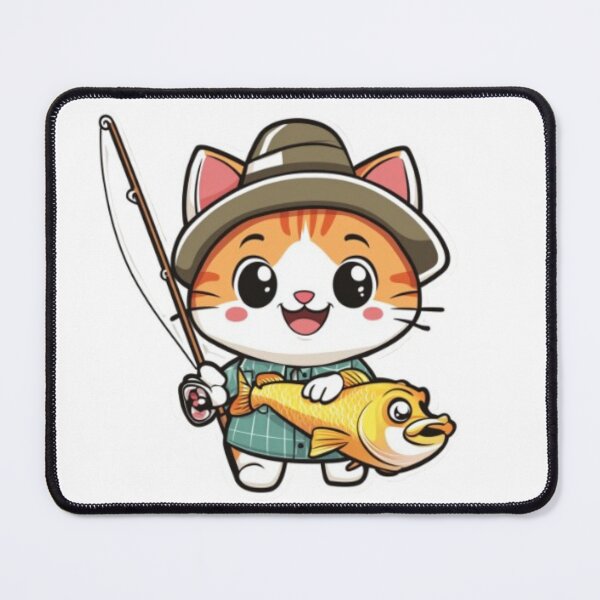 Item preview, "Happy Fisher Cat with Catch" designed and sold by NoFishToday.